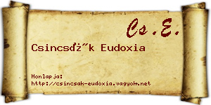 Csincsák Eudoxia névjegykártya